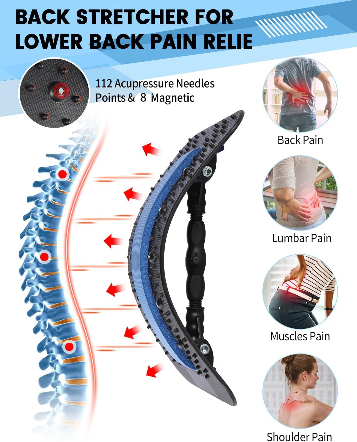 SpineAlign™ Adjustable Back Stretcher