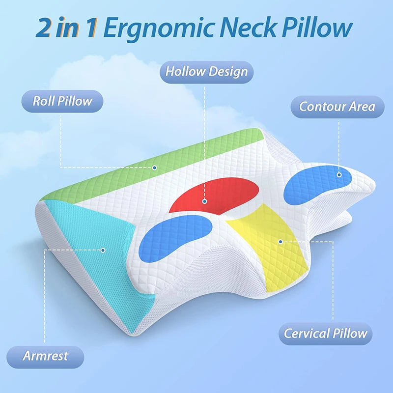 CerviCloud™ 2-in-1 Memory Foam Cervical Pillow