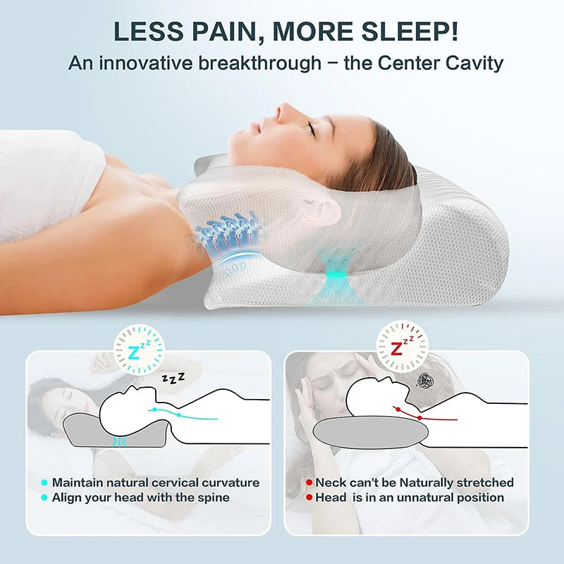 CerviCloud™ 2-in-1 Memory Foam Cervical Pillow
